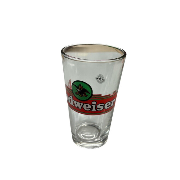 Vintage Budweiser Beer Glass Cup Pint Eagle Logo 16 oz & 100 Budweiser Coasters - Picture 7 of 8